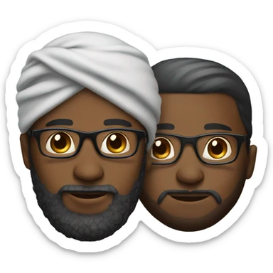 African American male with turban, glasses and full beard  sticker