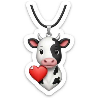 i need combination of this two emojis for making a neckless ❤️🐮 the desing must be simple so it can make easily sticker
