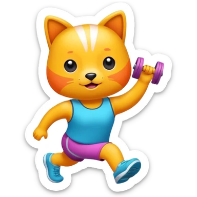 generate a logo for me. We're doing a AI virtual pet company. This pet will help with your fitness. Track your workout record and health status. And it will assign tasks to you and push you to keep fitness

we should do "cartoon" style. Color should be matching the topic of fitness sticker
