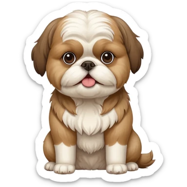 An overweight shih tzu dog sitting up on its hind legs begging for a treat  sticker