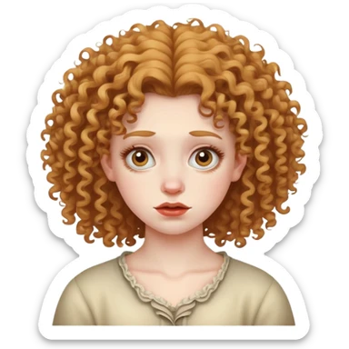 A very jealous girl, she looks ugly and has curly hair that is not beautiful at all  sticker
