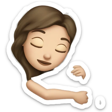 sleeping beauty brunette white girl with a silk pillow sticker