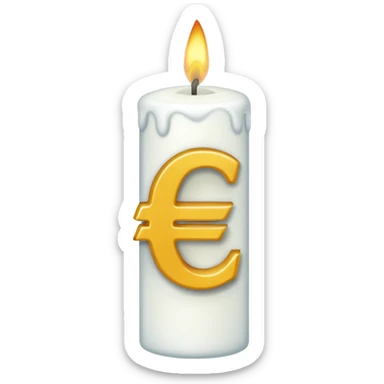 Sign € birthday candle  sticker