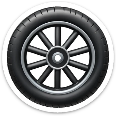 he aircraft's landing gear is one inflated, plump wheel with a strut, black in color sticker