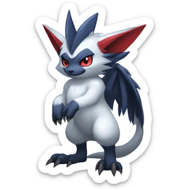 Cool Edgy Nargacuga-Absol-Zangoose-Sneasel-Quilava with a collar on, full body sticker