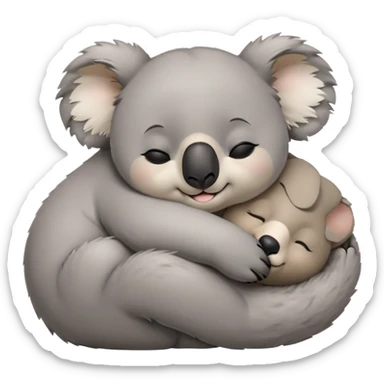 meme-worthy-cute-sleeping-koala-portrait-emoji,-head-resting-peacefully-with-a-contented-smile,-showcasing-a-cuddly-build-and-a-luxuriously-soft-grey-fur,-eyes-closed-in-a-serene,-restful-snooze,-simplified-yet-hilariously-adorable-features,-sleeping cute sticker