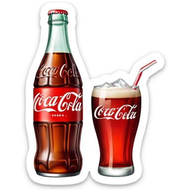 retro Coca Cola bottle with vintage logo sticker