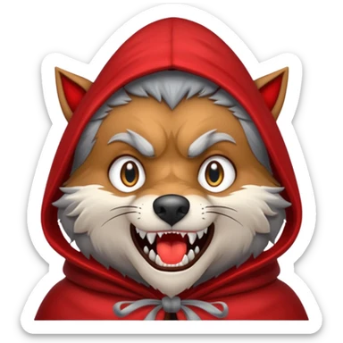 the Big Bad Wolf in the story of Little Red Riding Hood sticker