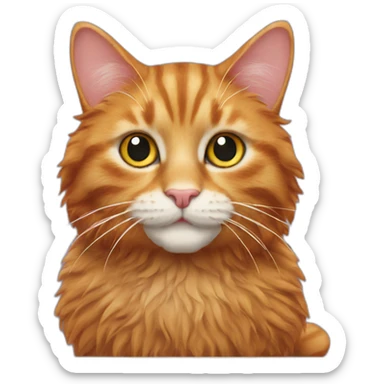 Fluffy ginger cat Jewish rabbi sticker