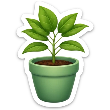 plant in pot sticker