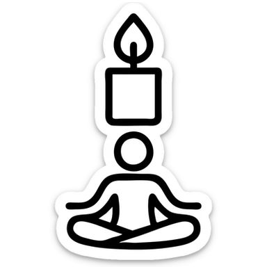 icon on the theme of yoga candle classes.  sticker