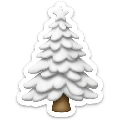 christmas white tree sticker