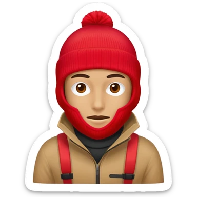 robber in a red ski mask sticker