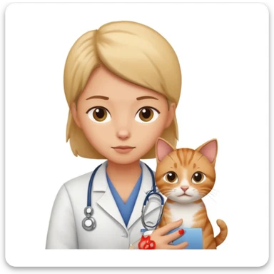 veterinarian examining a cat sticker