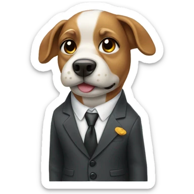 Dog wearing a suit sticker