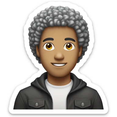 Mixed male with a tapered curly fro sticker