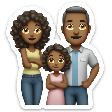 Family of four 1 mom 1 dad 1 girl 1 boy sticker