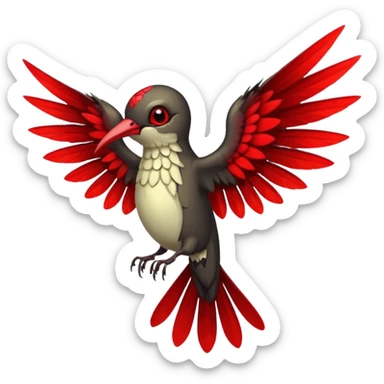creppy demon like hummingbird with  creppy and very long wings  sticker