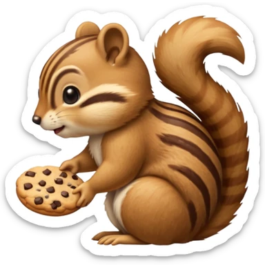 side view of this iphone chipmunk emoji eating cookie; 🍪 use the SAME iphone ios cookies / chipmunk sticker