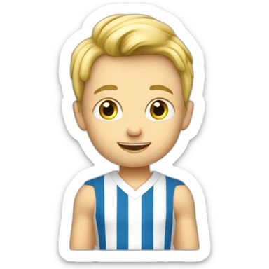 Petit garçon blond en tenu de foot sticker