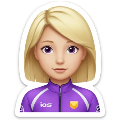 girl blonde, Race Driver purple cloth sticker