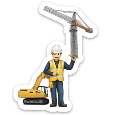 crea un arquitecto supervisando una obra de edificio sticker