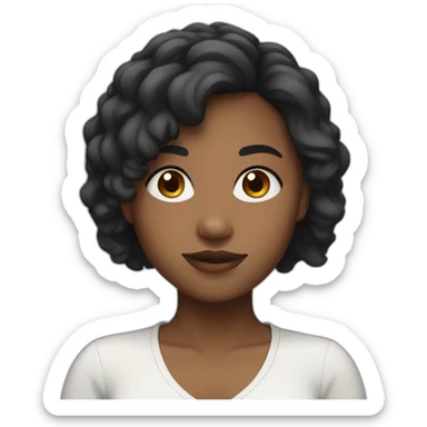 Mixed white and black girl with short hair sticker