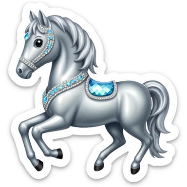 Horse made of small rhinestones sticker