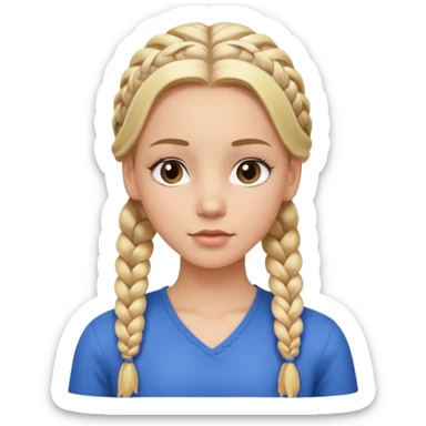 white girl, full braided blonde hair, side cornrows sticker