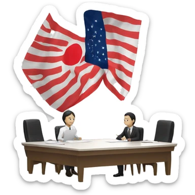 meeting minutes with a flag of japan sticker