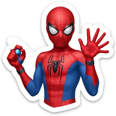 Spiderman shooting web from his wrist  sticker