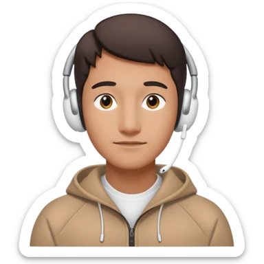 A face exactly like this « 😶 » and wearing airpods max sticker