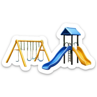 Make Central Park with a playground and skyscrapers in the background  sticker