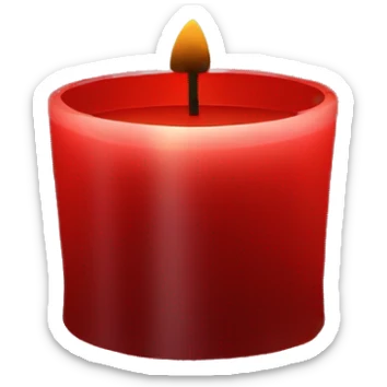 Christmas candle red in a red glass sticker