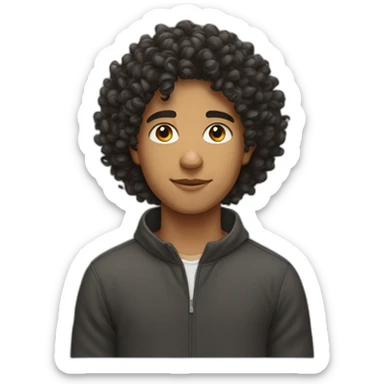 young north african guy with curly hair sticker