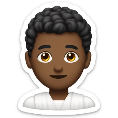 hombre joven sacerdote con cabello negro con cejas pobladas y piel clara sticker