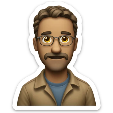 emoticon that expresses theoretical study with a hint of shandenfreude sticker