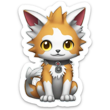 cute kawaii cool edgy Digimon-Fakemon-animal full body sticker
