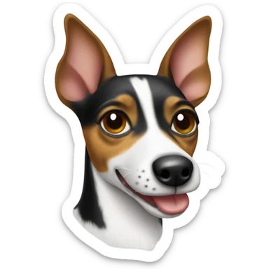 Rat terrier at a desk sticker