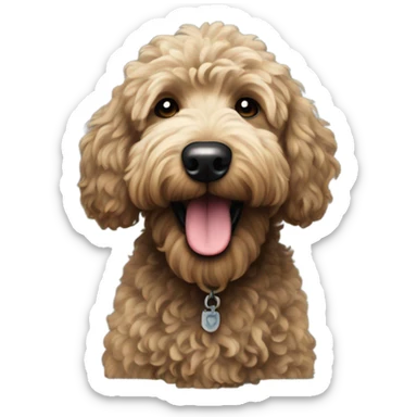 Black Goldendoodle dog sticker