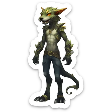 Anthro cool edgy Vernid-WickerBeast-Protogen-Primagen-Fakémon Full Body sticker