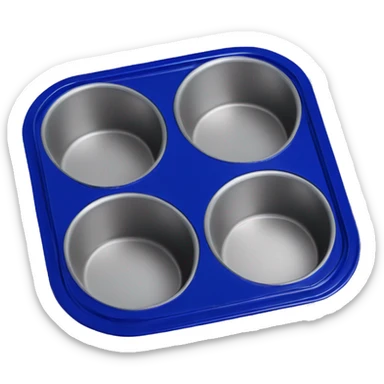 Realistic isolated cobalt blue muffin tin pan. sticker