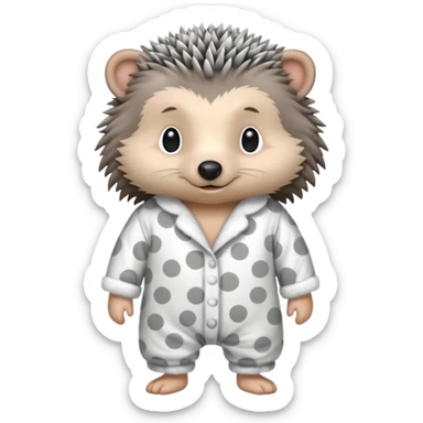hedgehog in pajama sticker