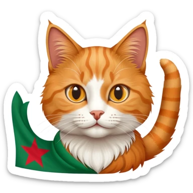 Cat with algerian flag  sticker