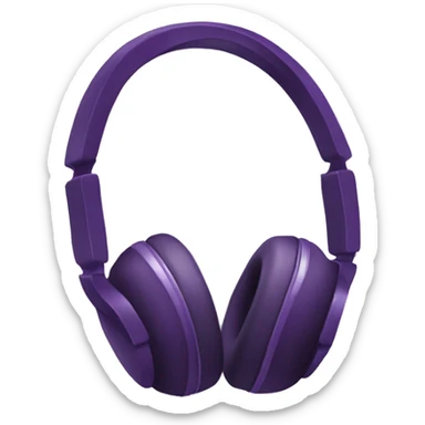 Dark plum purple headphones sticker
