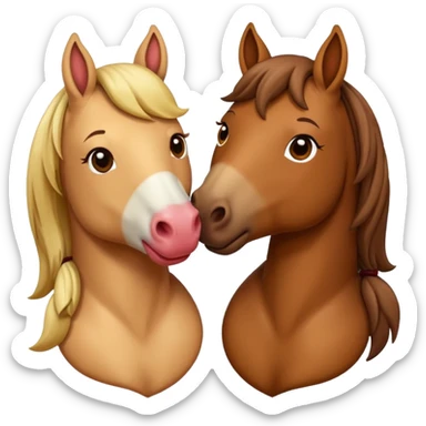 horse lips kisses love emoji sticker