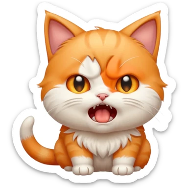 gay angry rage screaming loudly cryjng emoticon kawaii kitten sticker