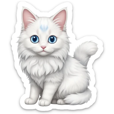 full body of baby Turkish Angora cat  sticker
