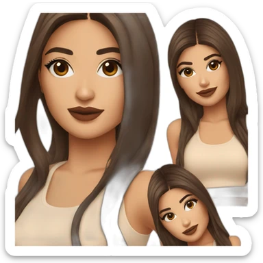 kylie jenner with brown and long hair sticker