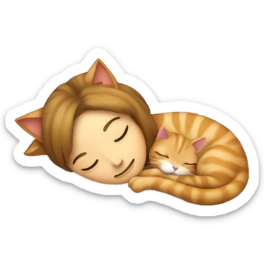Cat sleeping on the neck of her favorite person sticker